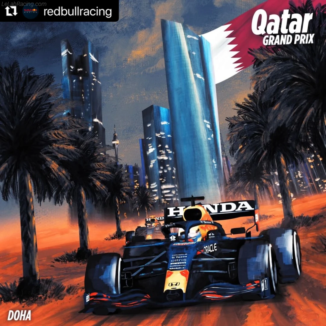 Poster équipe Grand Prix automobile du Qatar 2021