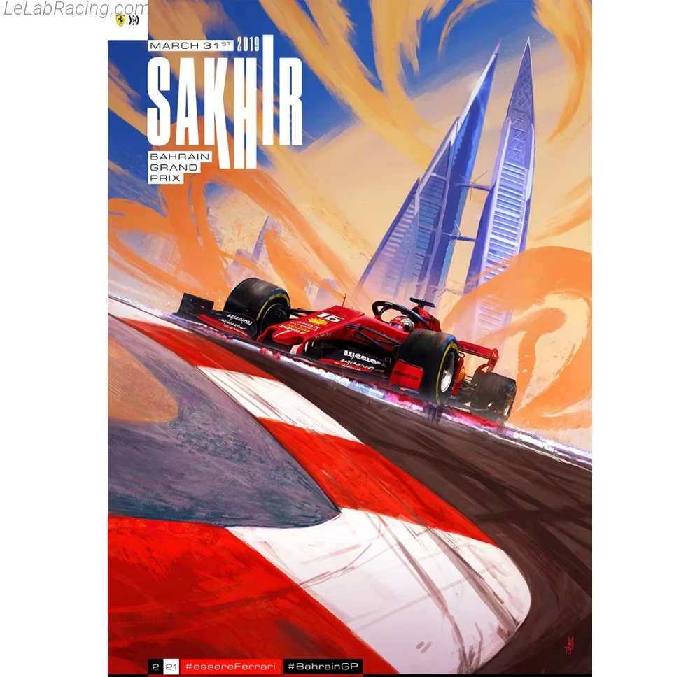 Poster équipe Grand Prix automobile de Bahreïn 2019