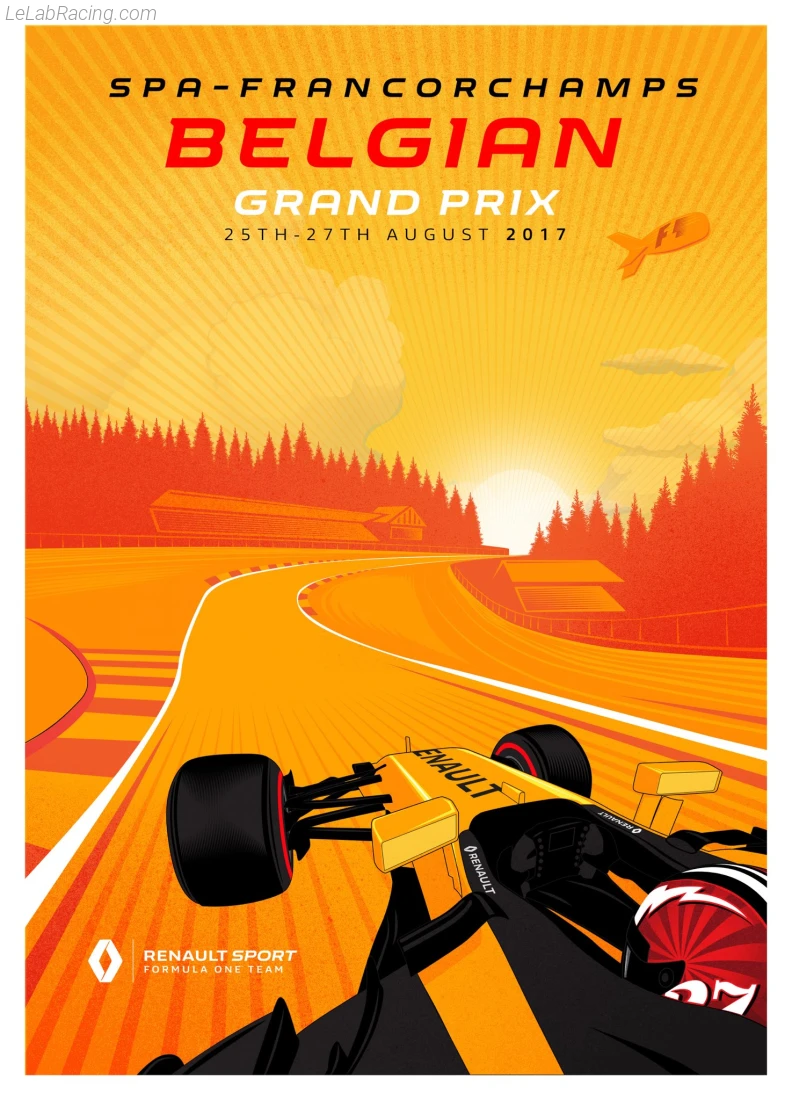 Poster équipe Grand Prix automobile de Belgique 2017