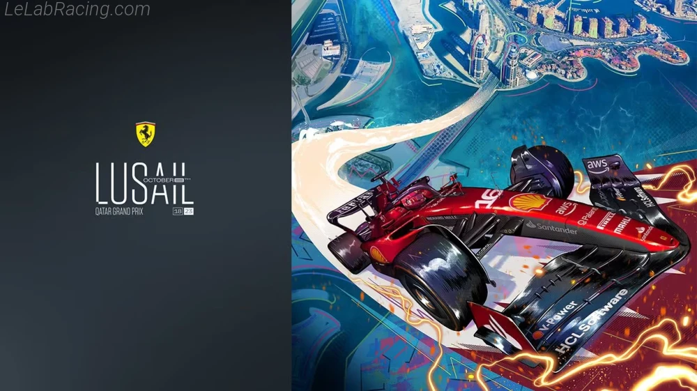 Poster équipe Grand Prix automobile du Qatar 2023