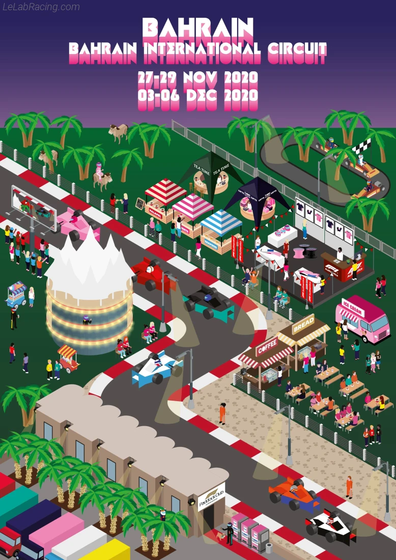 Poster équipe Grand Prix automobile de Bahreïn 2020