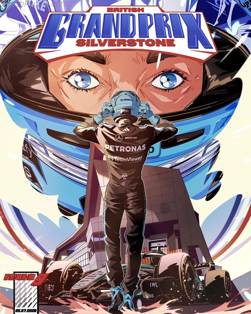 Poster équipe Grand Prix automobile de Grande-Bretagne 2026