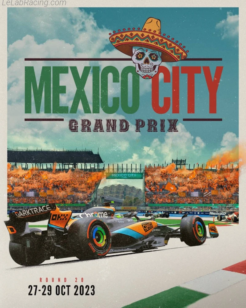 Poster équipe Grand Prix automobile de Mexico 2023