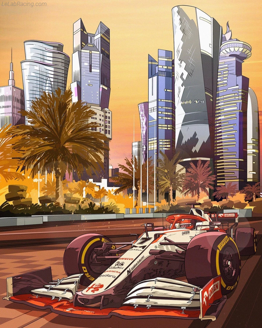 Poster équipe Grand Prix automobile du Qatar 2021
