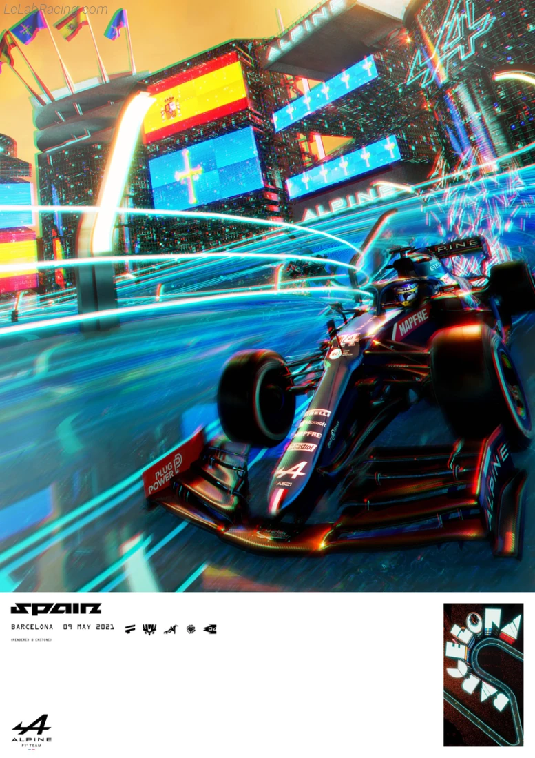 Poster équipe Grand Prix automobile d'Espagne 2021