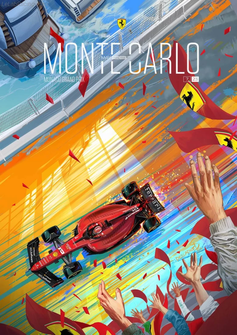 Poster équipe Grand Prix automobile de Monaco 2023