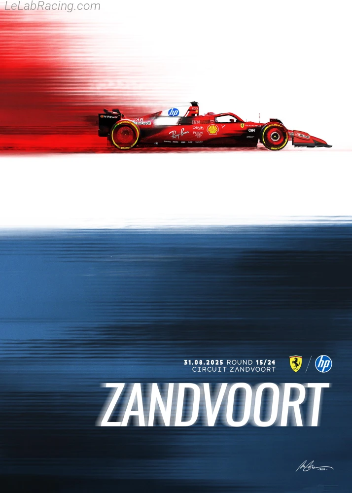 Poster équipe Grand Prix automobile des Pays-Bas 2025
