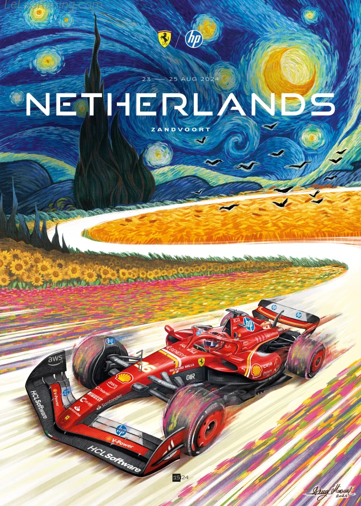 Poster équipe Grand Prix automobile des Pays-Bas 2024