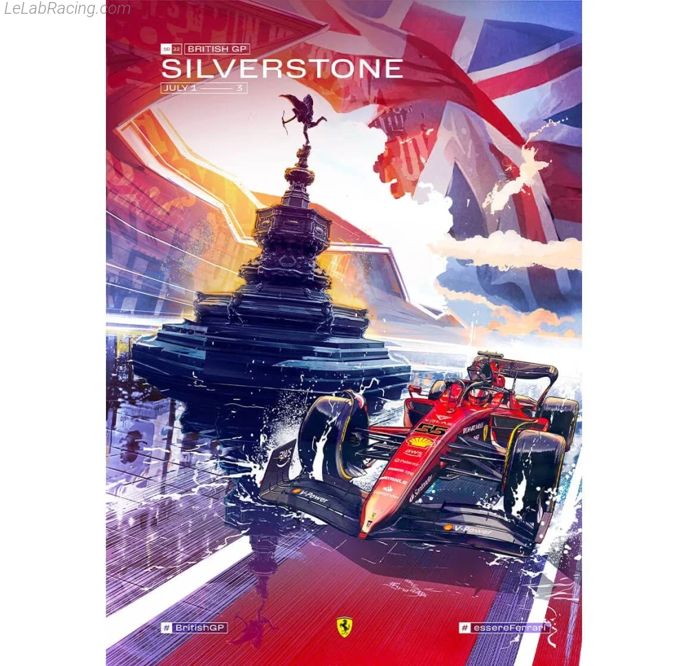 Poster équipe Grand Prix automobile de Grande-Bretagne 2022