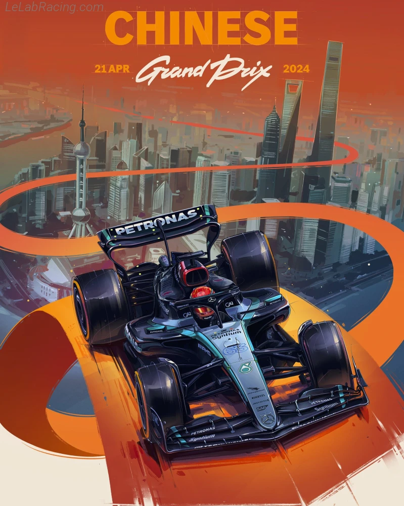 Poster équipe Grand Prix automobile de Chine 2024