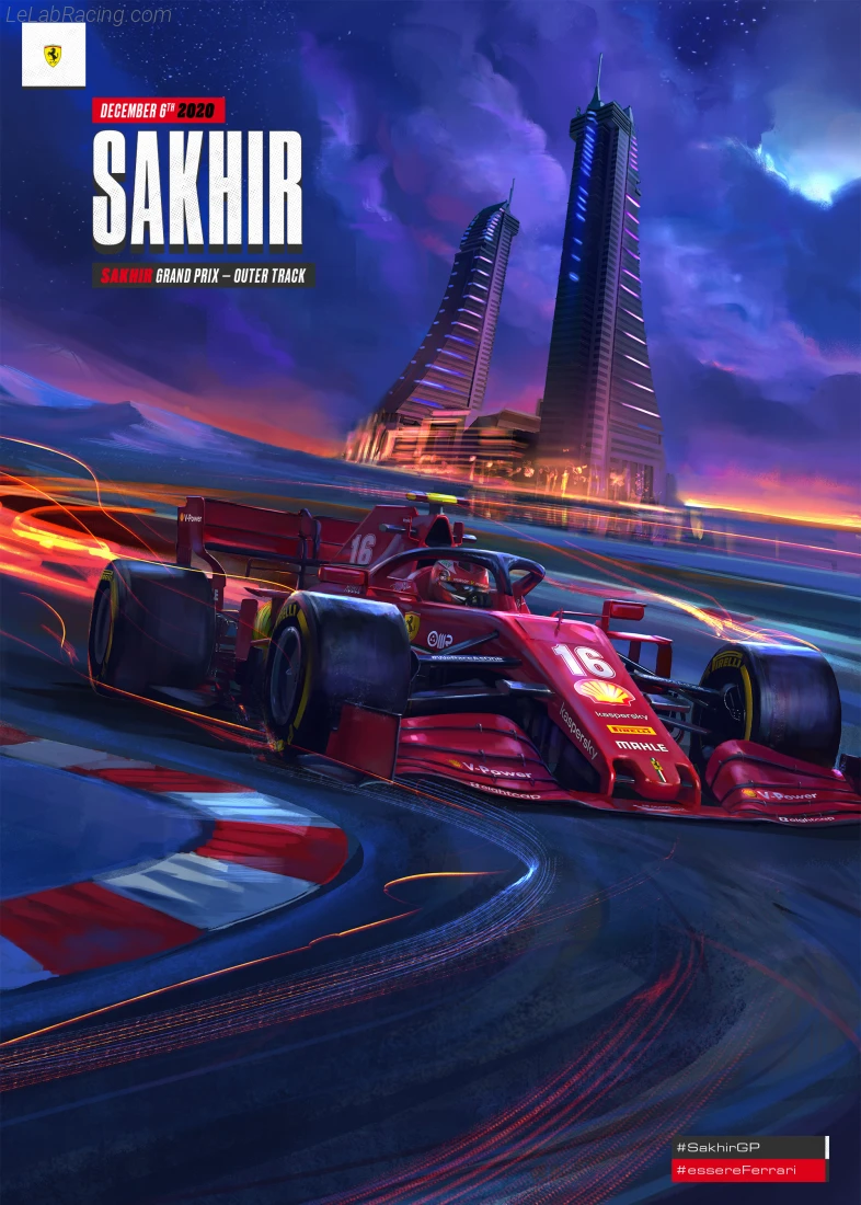 Poster équipe Grand Prix automobile de Sakhir 2020