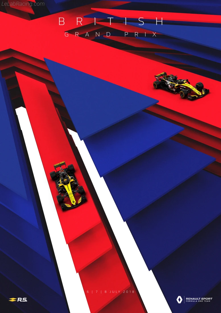 Poster équipe Grand Prix automobile de Grande-Bretagne 2018