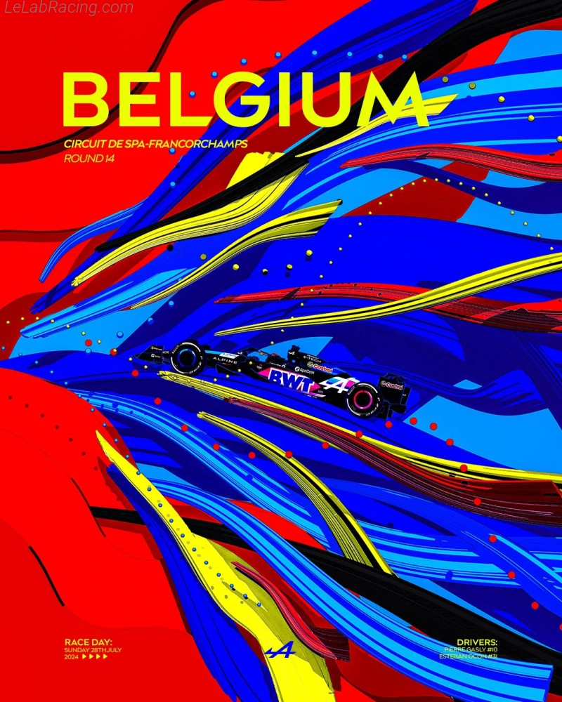 Poster équipe Grand Prix automobile de Belgique 2024