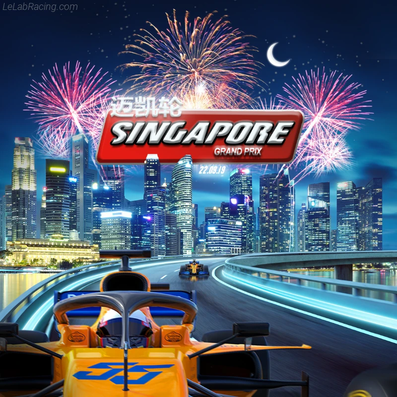 Poster équipe Grand Prix automobile de Singapour 2019