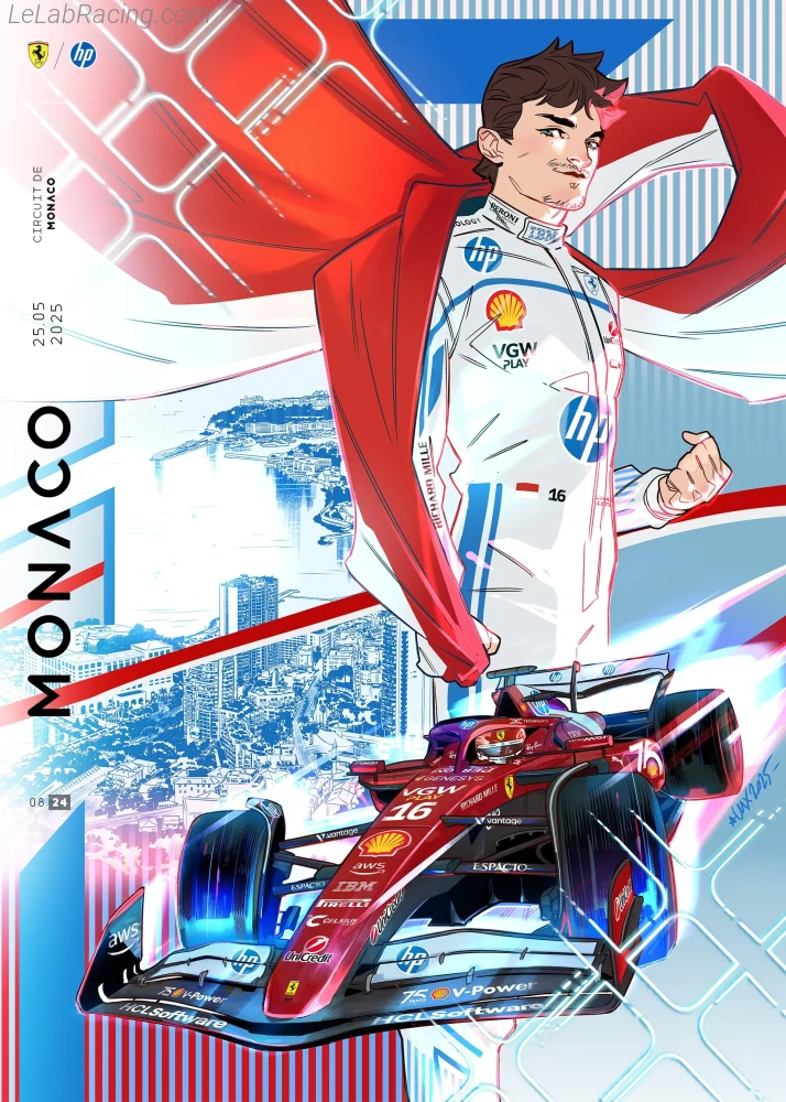 Poster équipe Grand Prix automobile de Monaco 2025