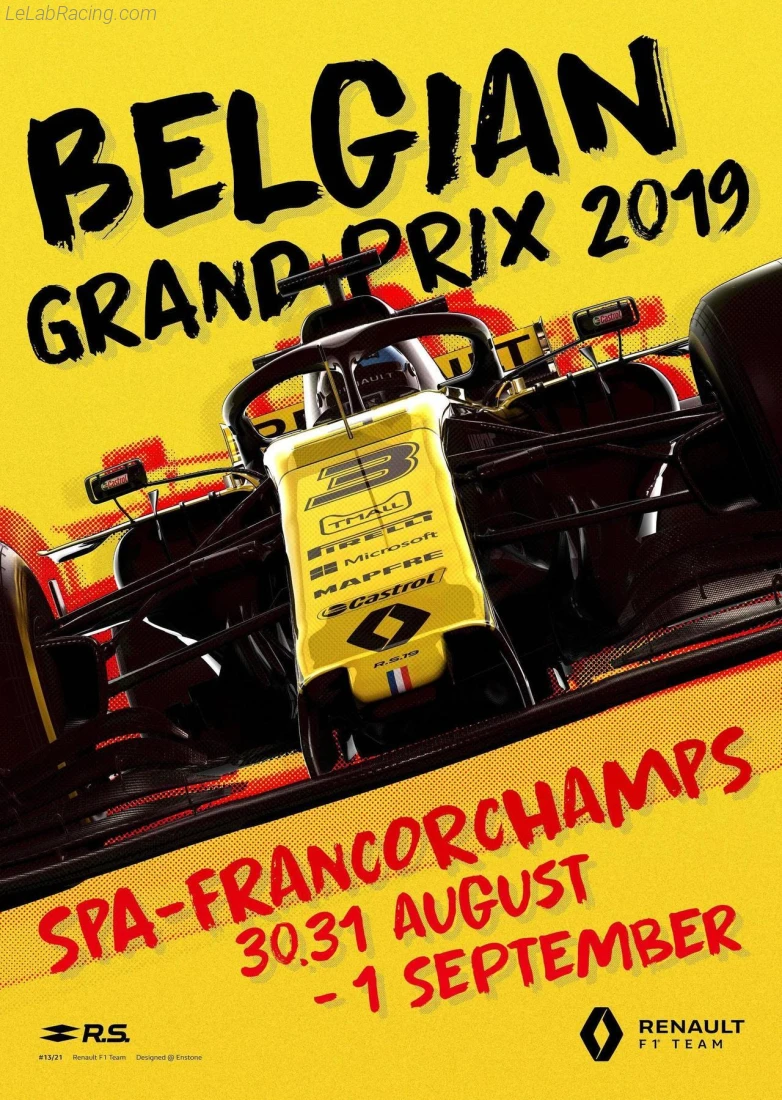 Poster équipe Grand Prix automobile de Belgique 2019