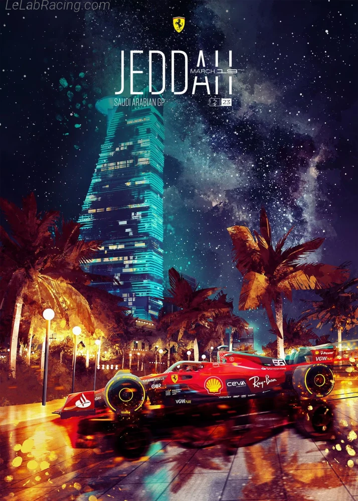 Poster équipe Grand Prix automobile d'Arabie saoudite 2023