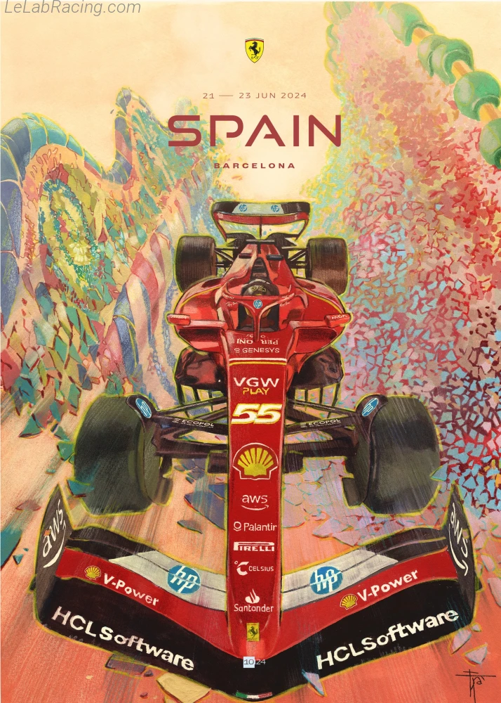 Poster équipe Grand Prix automobile d'Espagne 2024