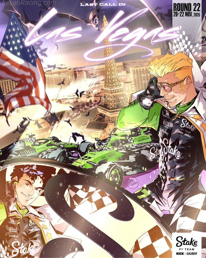 Poster équipe Grand Prix automobile de Las Vegas 2025