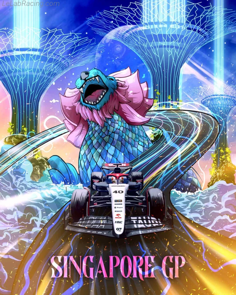 Poster équipe Grand Prix automobile de Singapour 2023