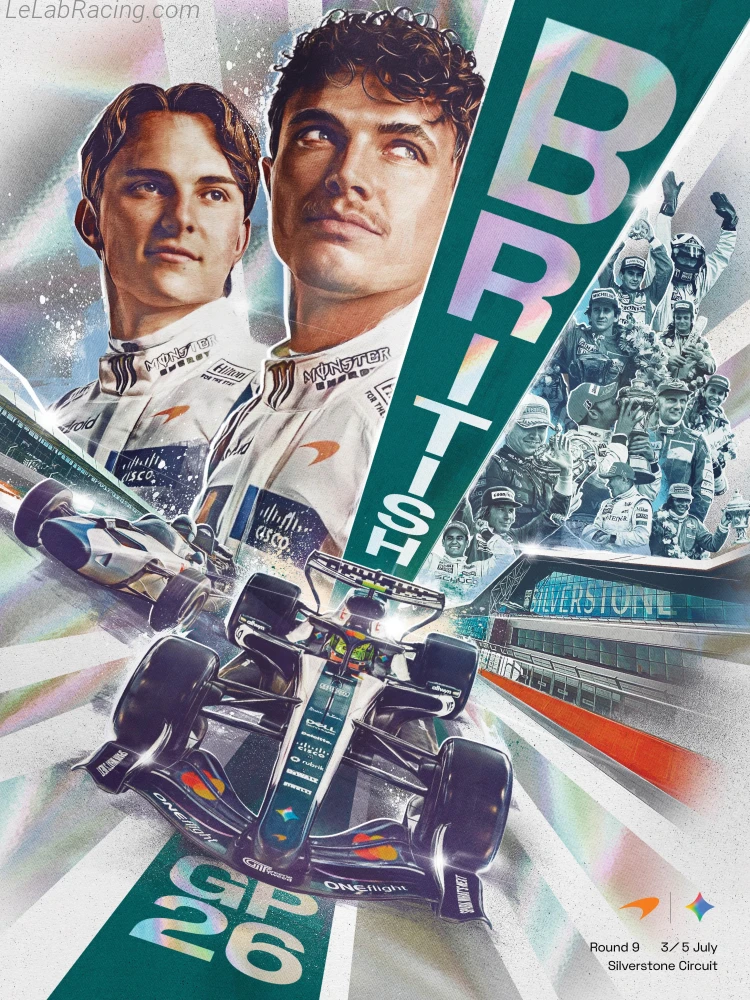 Poster équipe Grand Prix automobile de Grande-Bretagne 2026