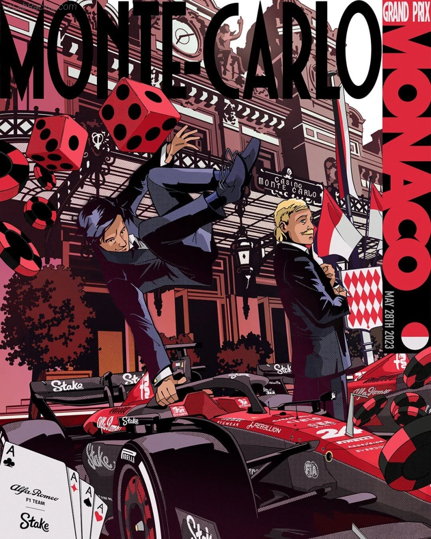 Poster équipe Grand Prix automobile de Monaco 2023