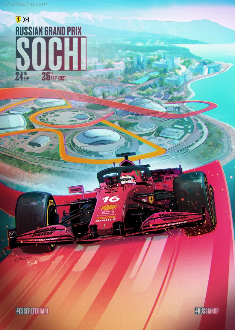 Poster équipe Grand Prix automobile de Russie 2021