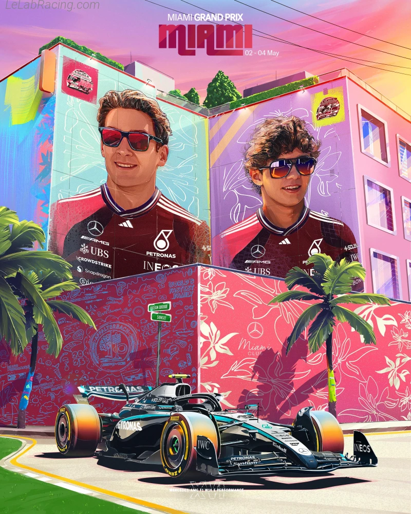 Poster équipe Grand Prix automobile de Miami 2025