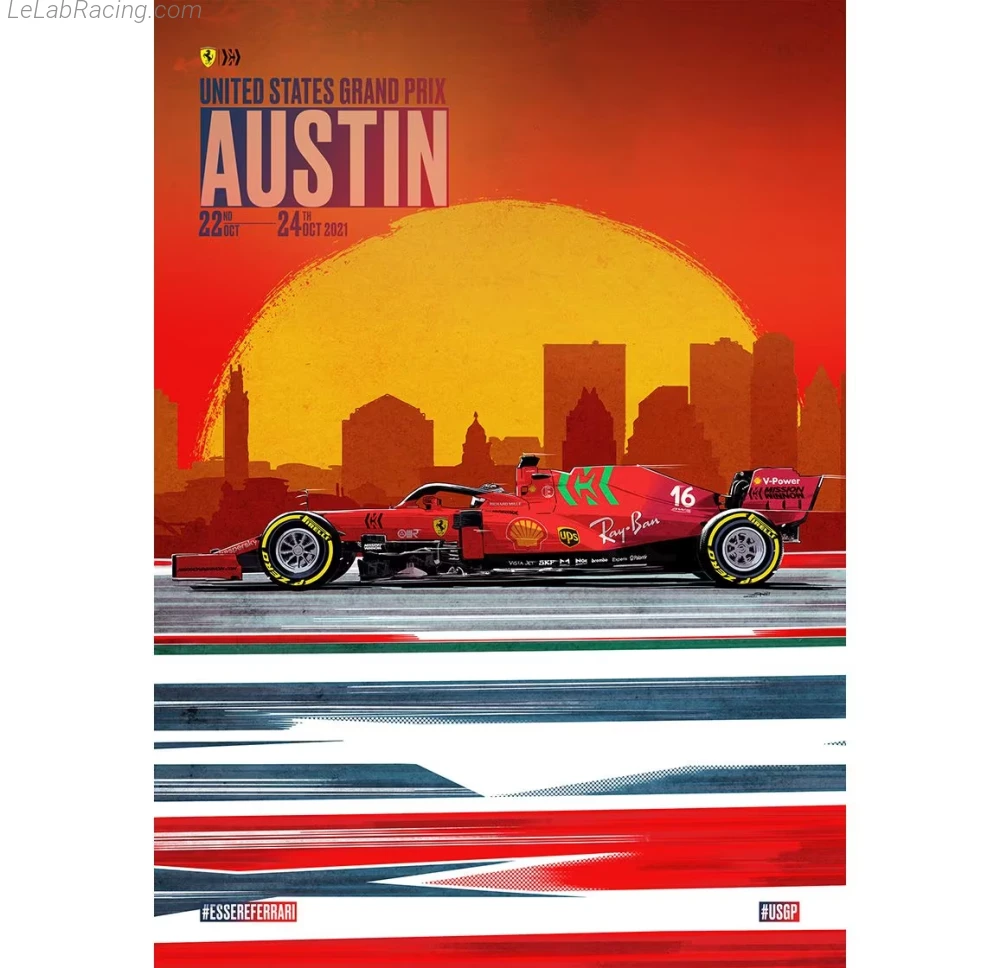 Poster équipe Grand Prix automobile des États-Unis 2021
