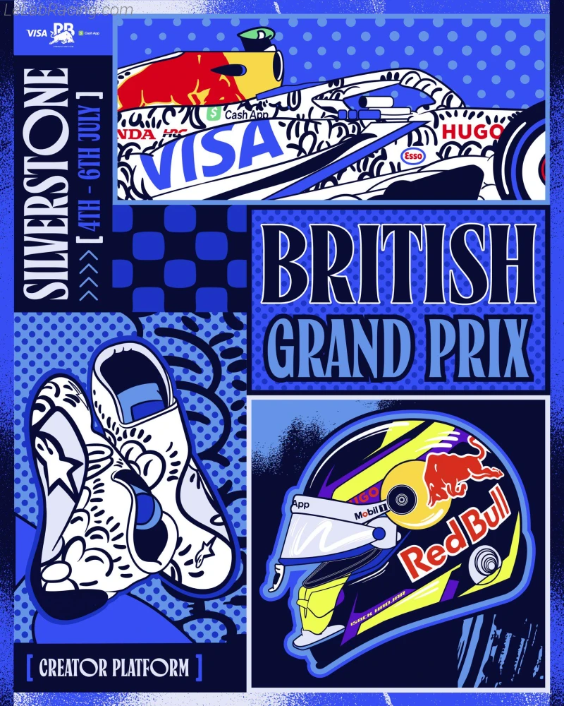 Poster équipe Grand Prix automobile de Grande-Bretagne 2025