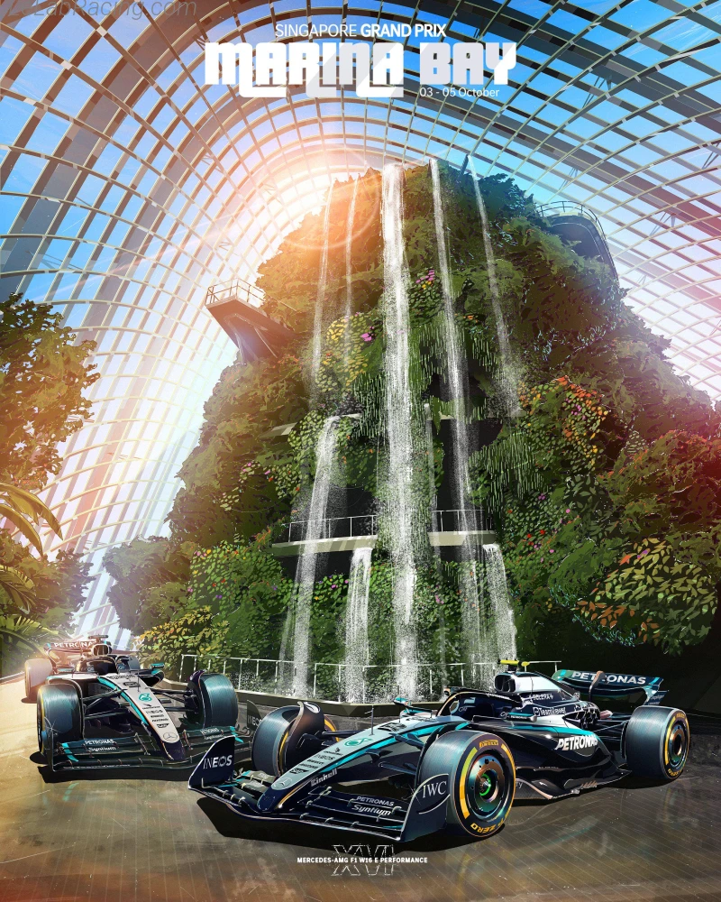 Poster équipe Grand Prix automobile de Singapour 2025