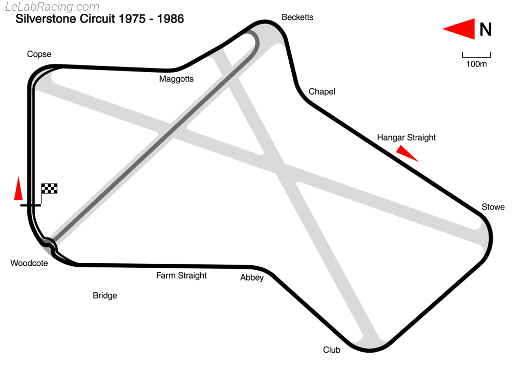 Tracé du circuit Silverstone Circuit 1969