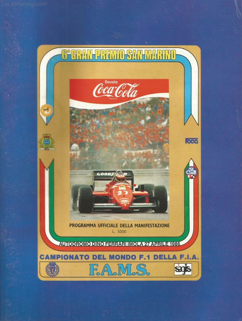 Poster d'un grand prix de la saison de F1 1986