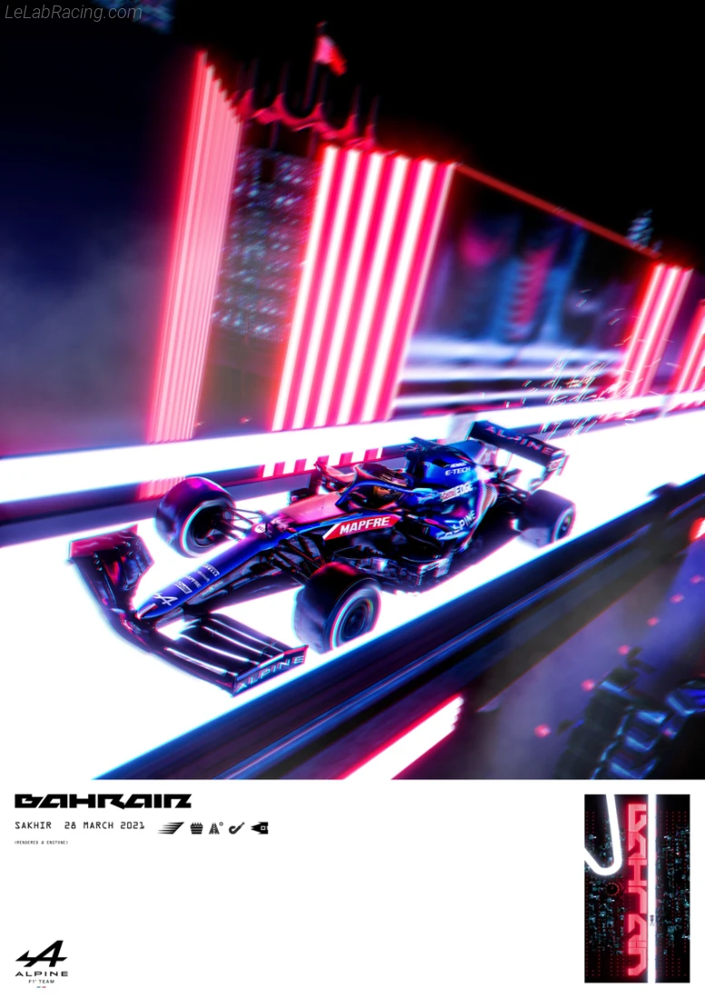 Poster équipe Grand Prix automobile de Bahreïn 2021