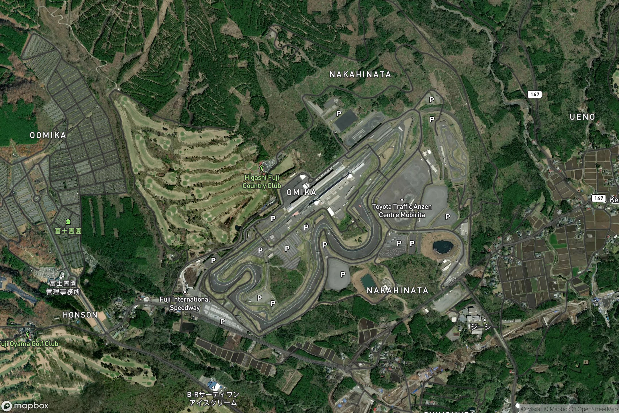 Vue satellite du circuit Fuji Speedway