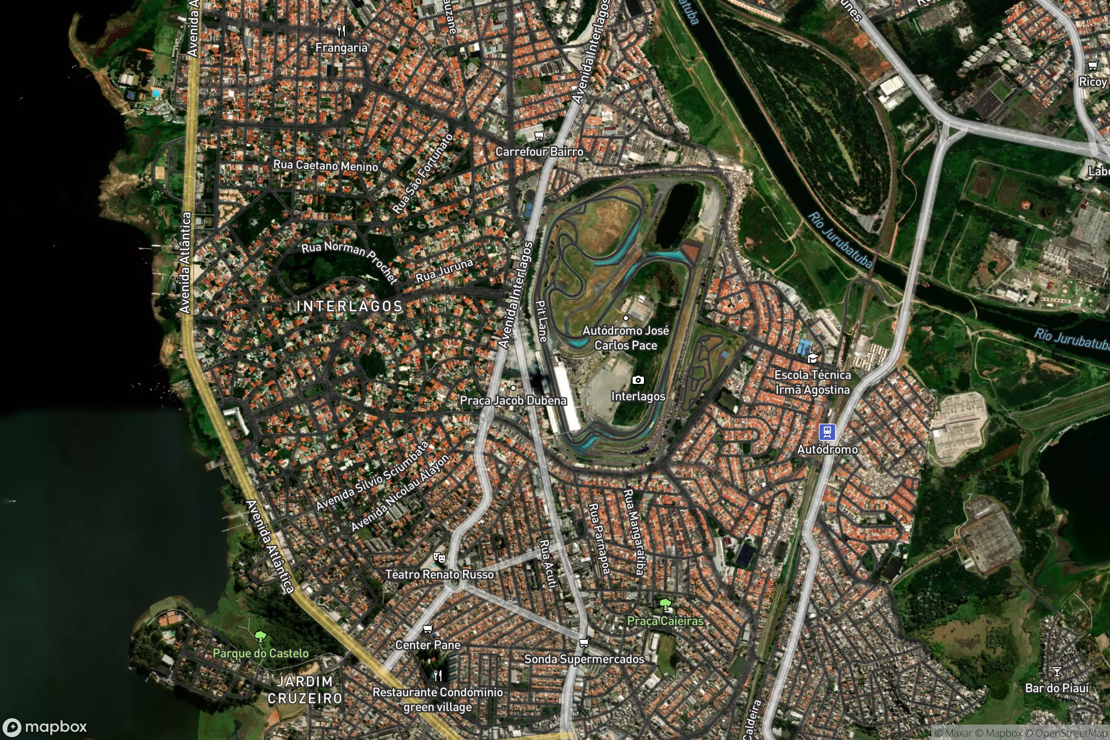 Vue satellite du circuit Autódromo José Carlos Pace