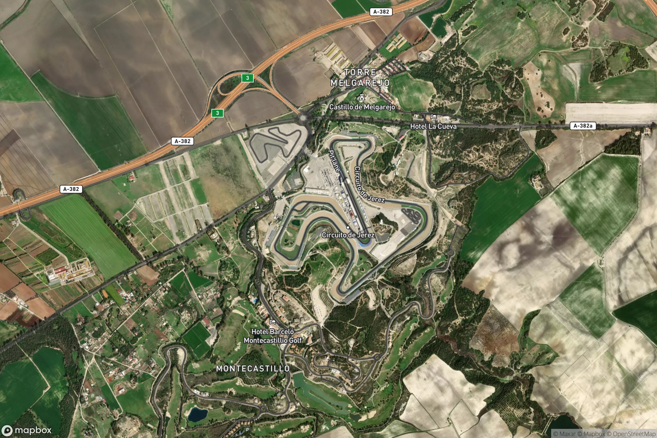 Vue satellite du circuit o de Jerez