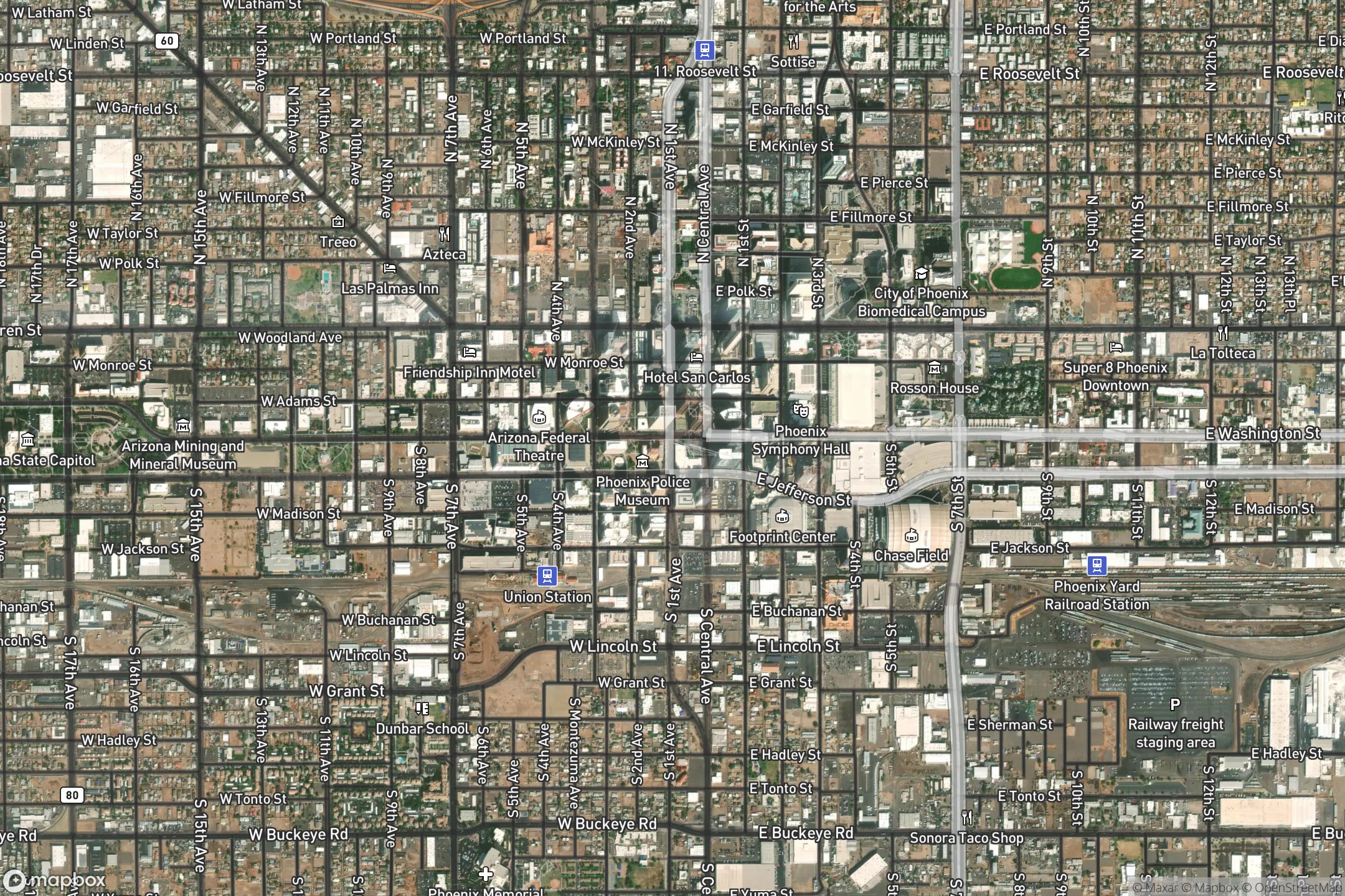 Vue satellite du circuit Phoenix street 