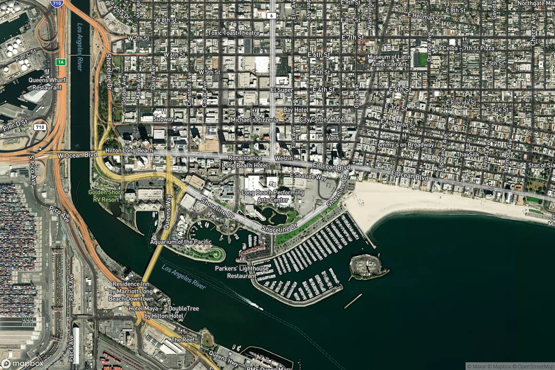 Vue satellite du circuit Long Beach