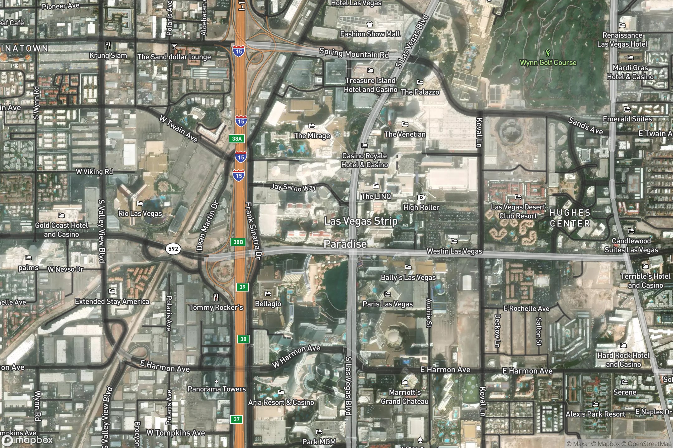 Vue satellite du circuit Las Vegas Street 
