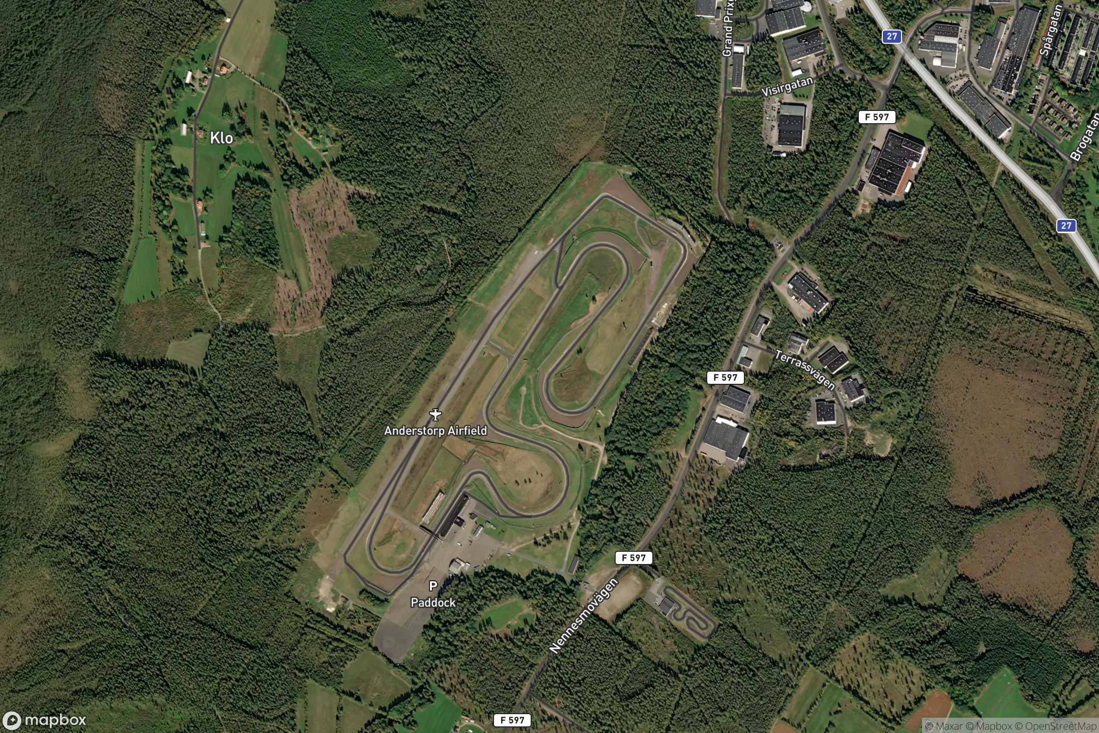 Vue satellite du circuit Scandinavian Raceway