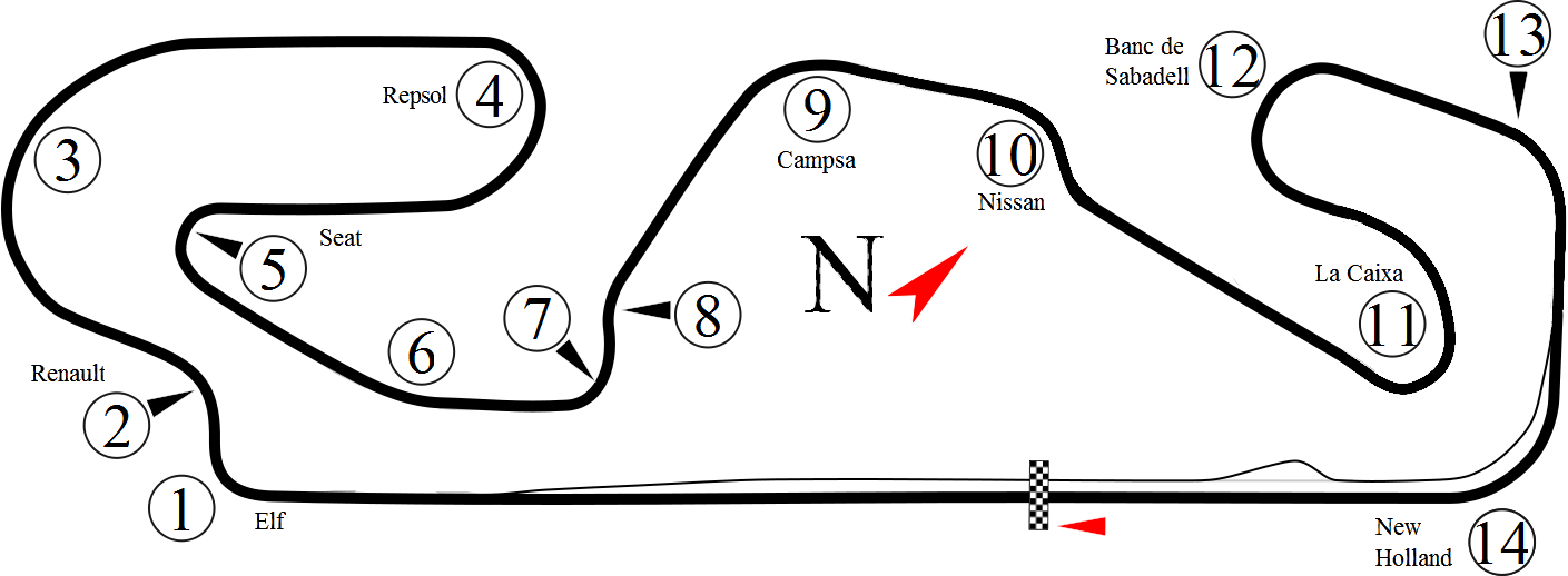 Plan du circuit de Barcelona-Catalunya