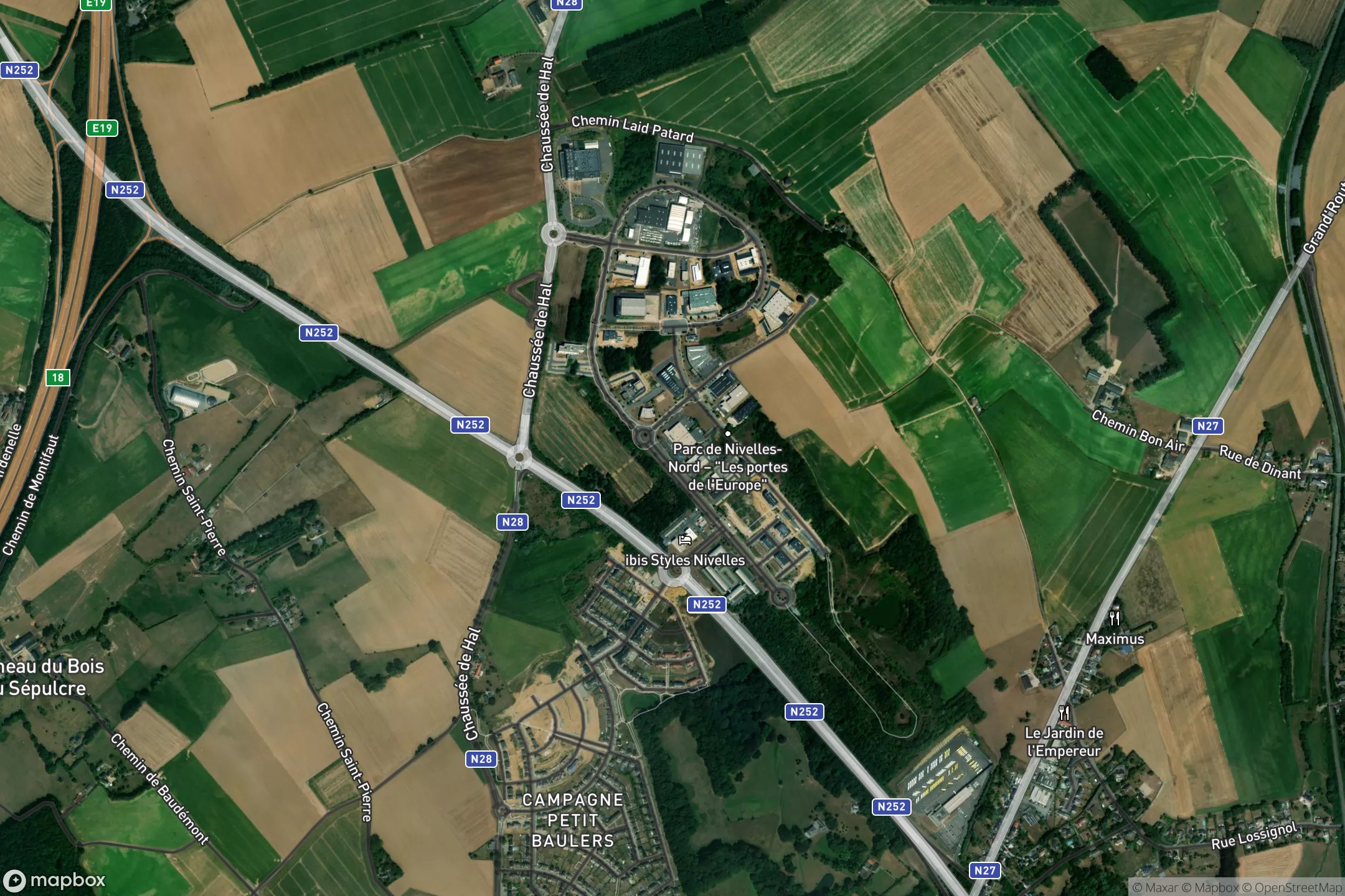 Vue satellite du circuit Nivelles-Baulers