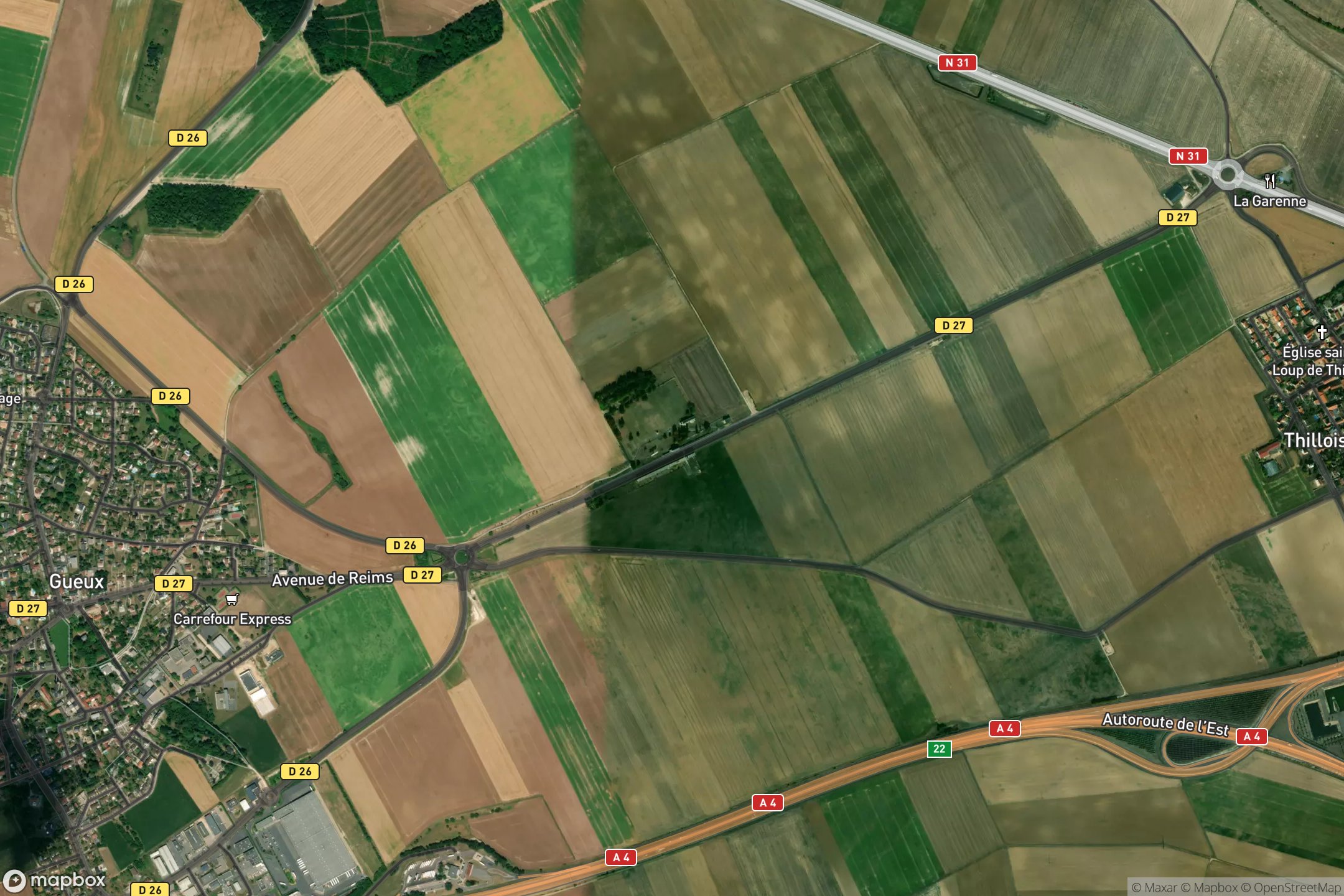 Vue satellite du circuit Reims-Gueux