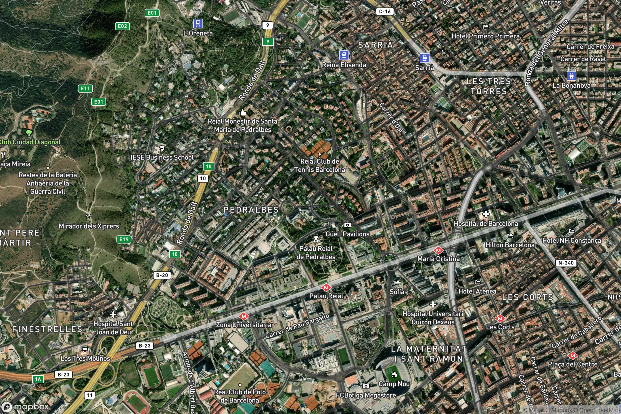 Vue satellite du circuit de Pedralbes