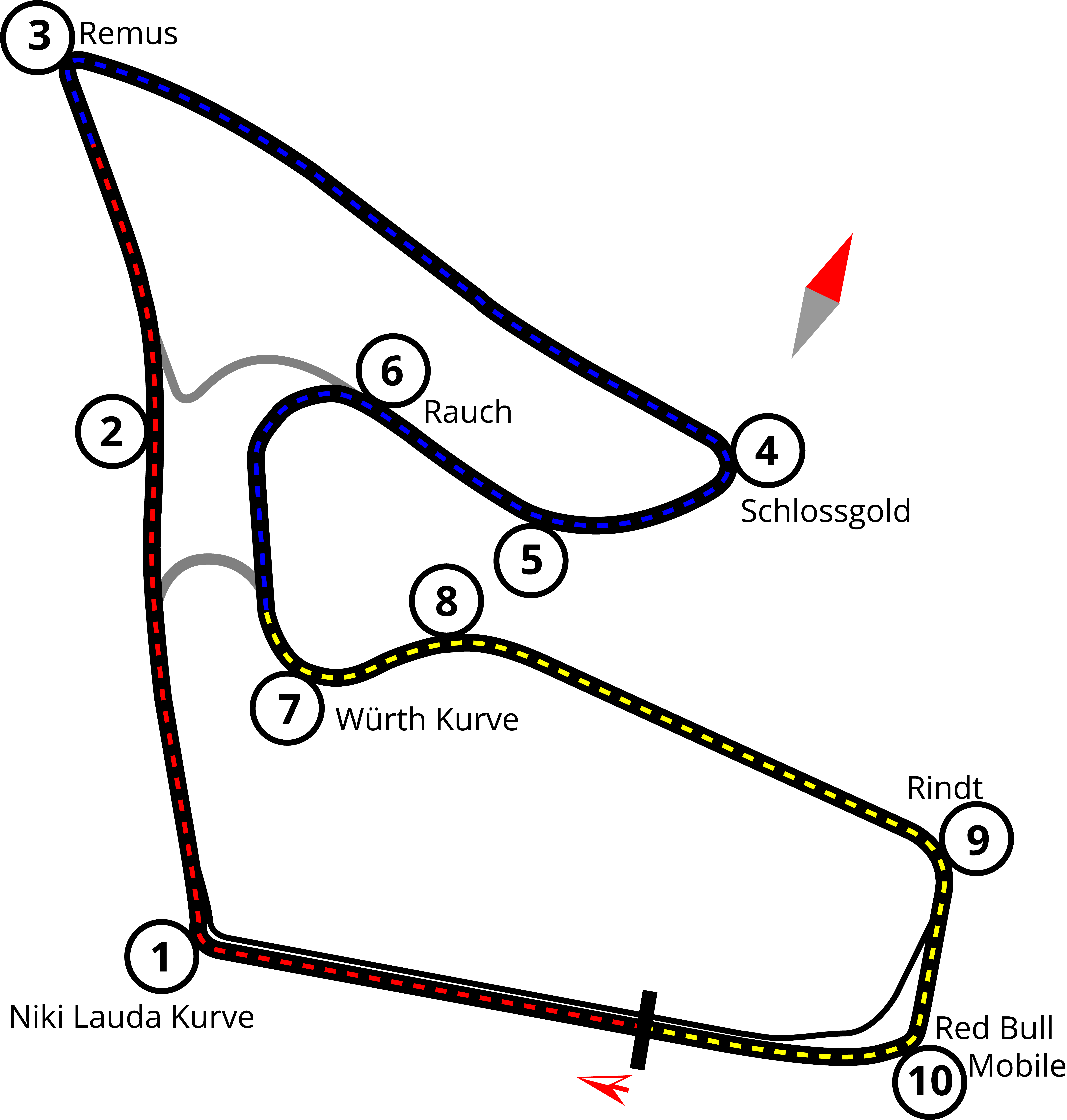 Plan du circuit Red Bull Ring
