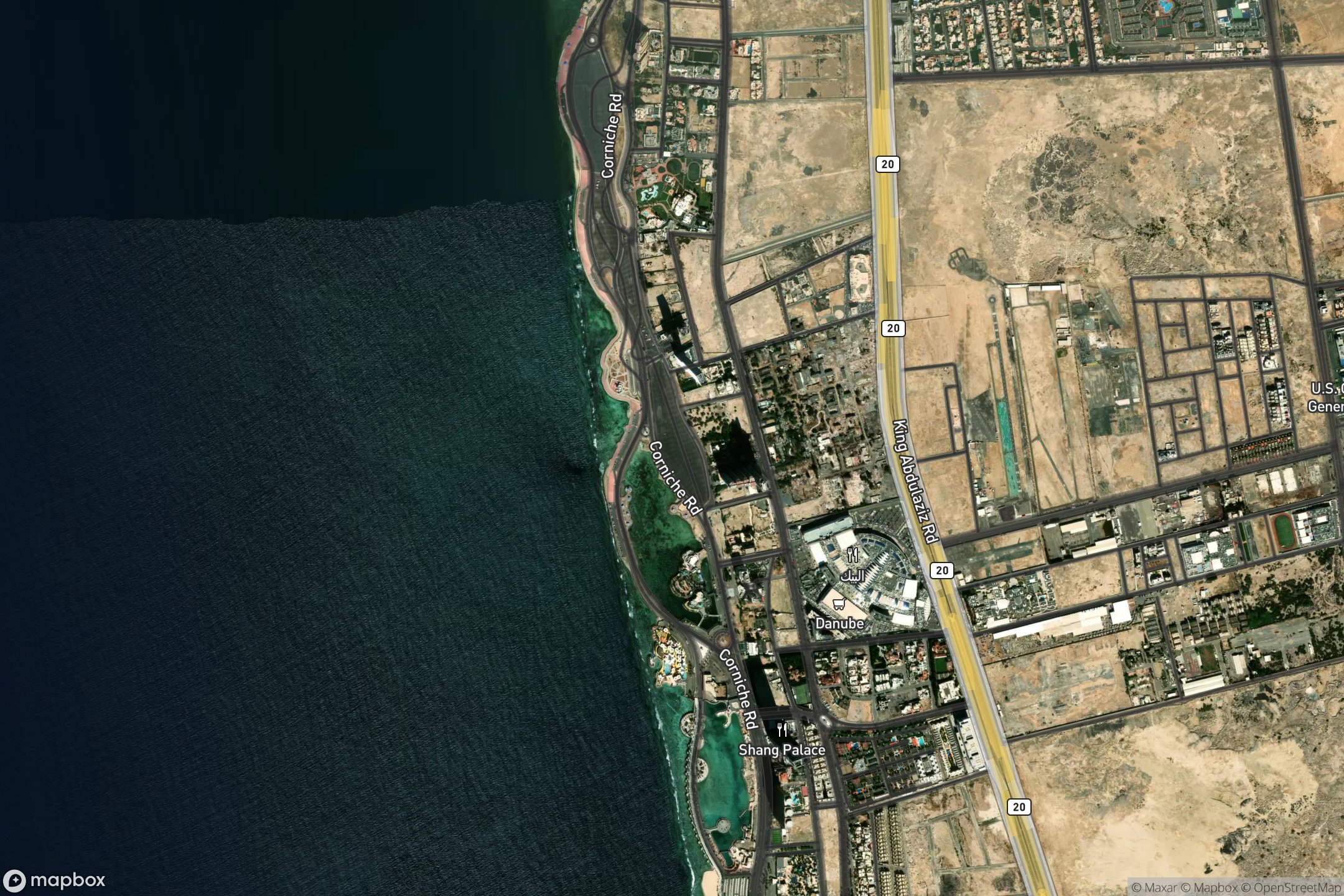 Vue satellite du circuit Jeddah Corniche 